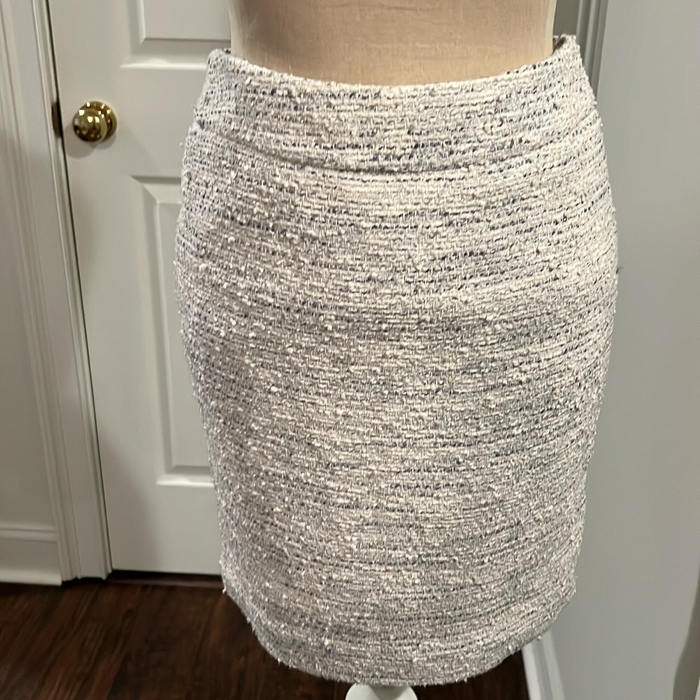 And Taylor, size zero petite skirt, white, and blue - Picture 1 of 3